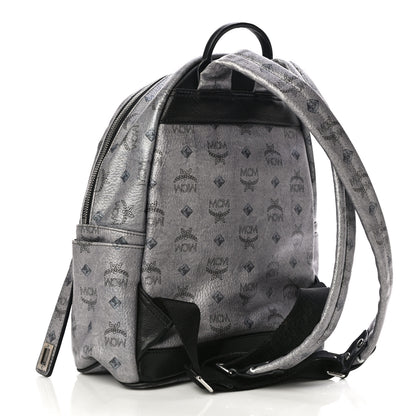 MCM Metallic Visetos Studded Small Dual Stark Backpack Silver 2 of 15