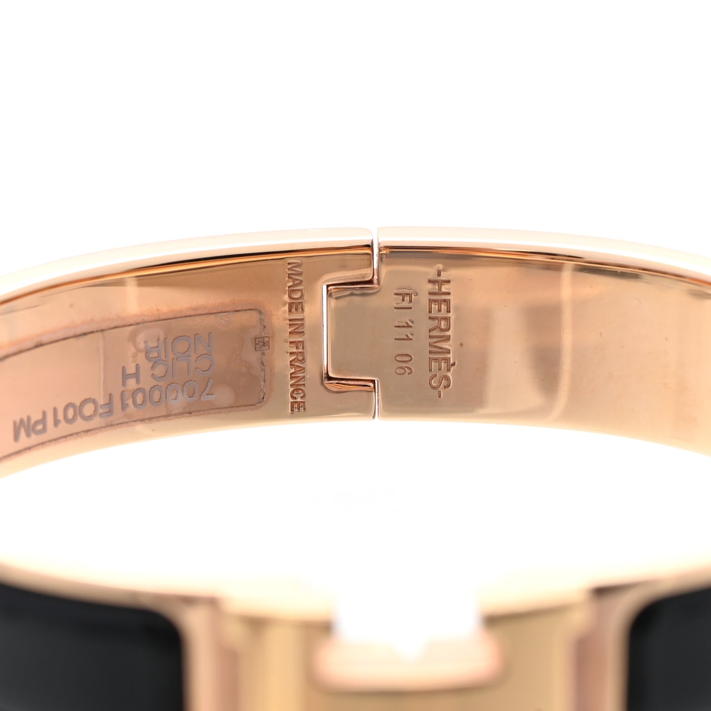 Enamel Narrow Clic Clac H Bracelet PM Black