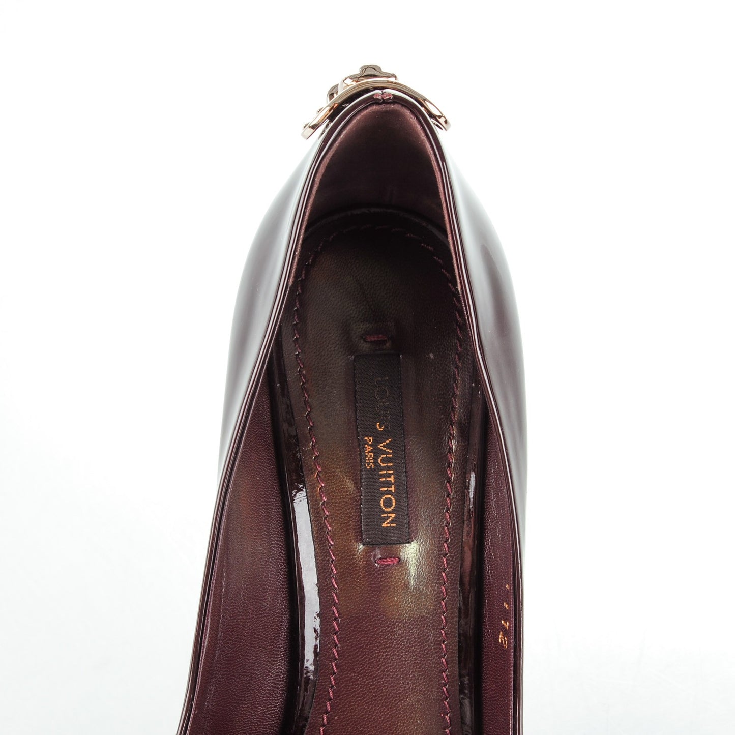 Patent Calfskin Oh Really Peep Toe Pumps 36 Amarante