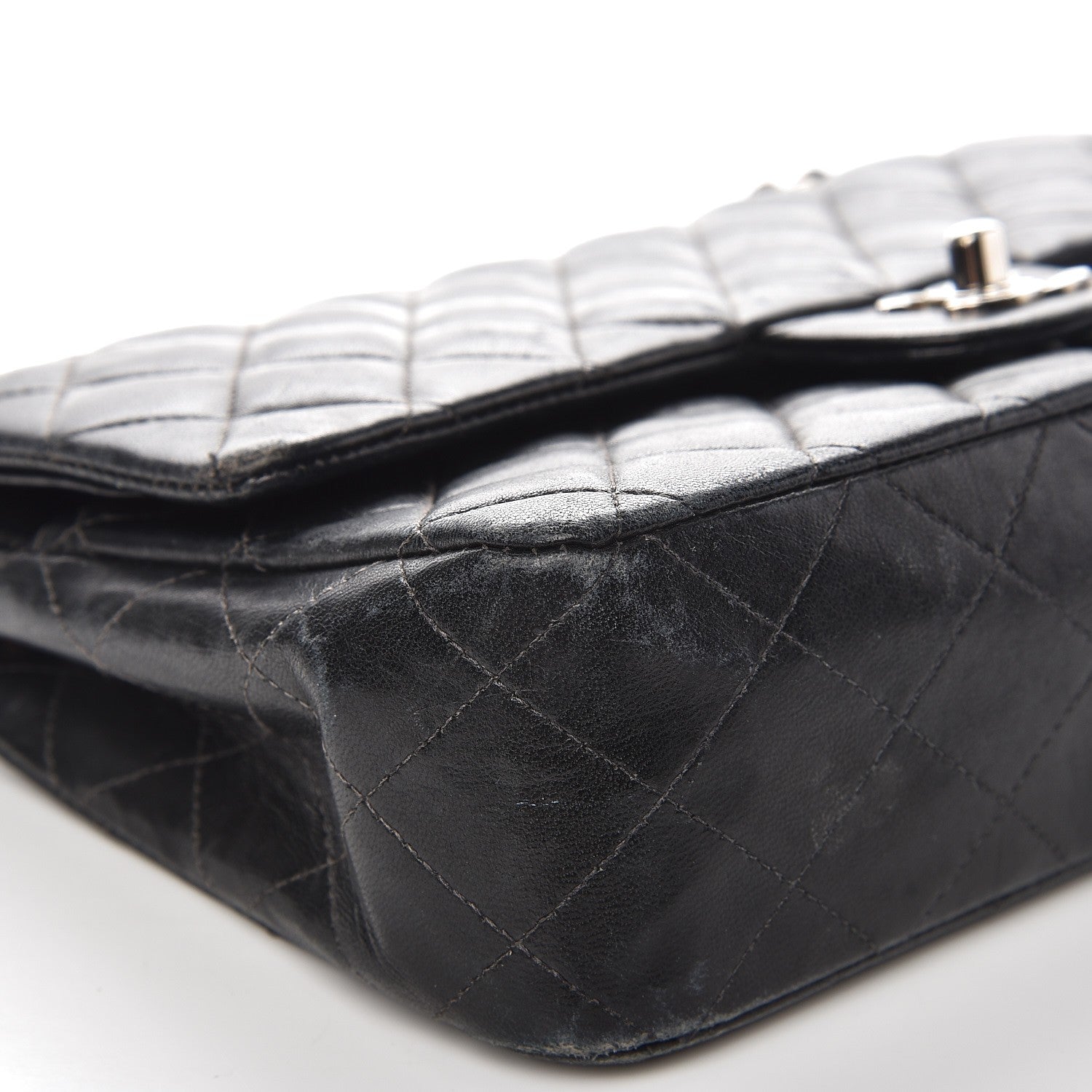 Chanel Lambskin Quilted Medium Double Flap Black 17 of 21