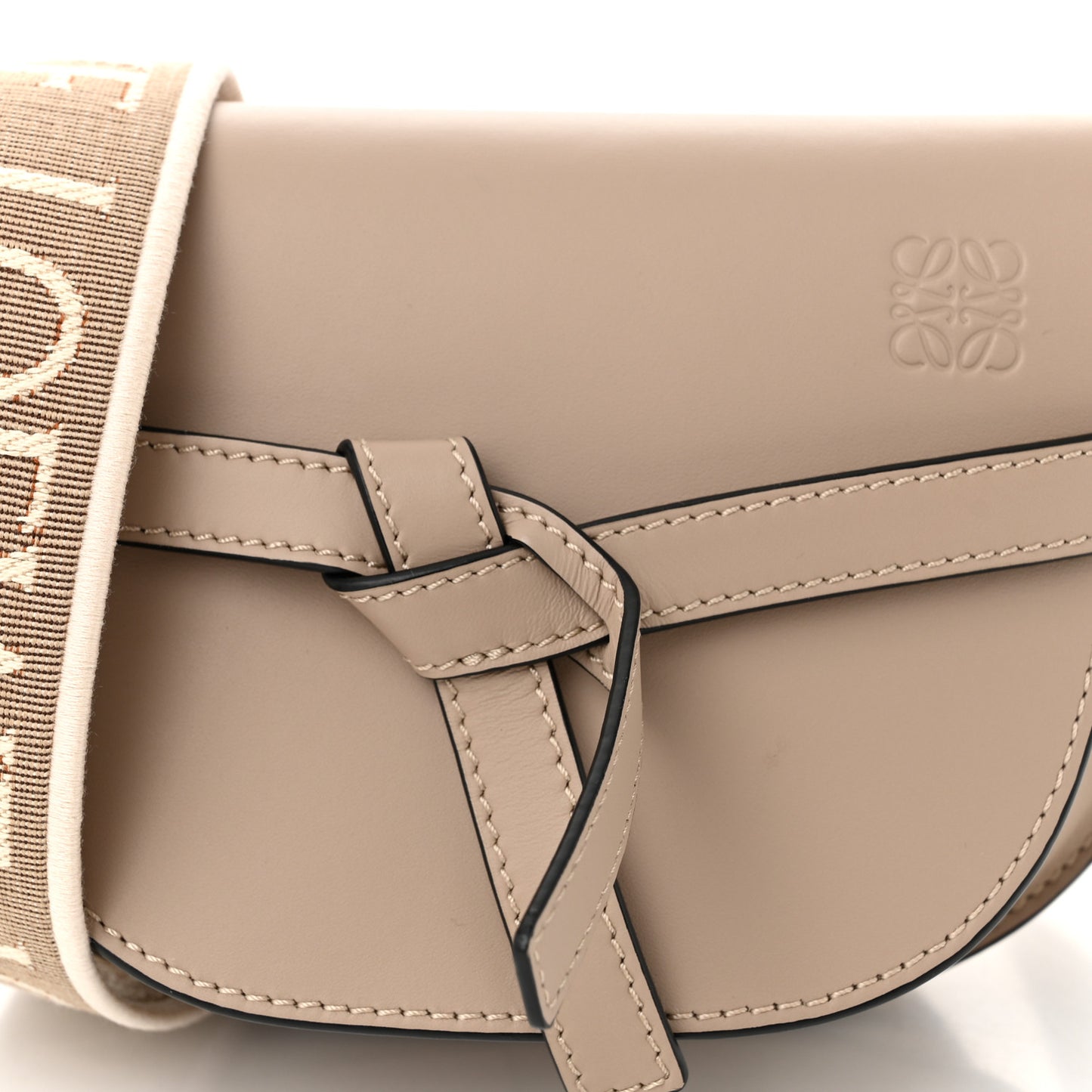 Calfskin Jacquard Mini Gate Dual Bag Sand