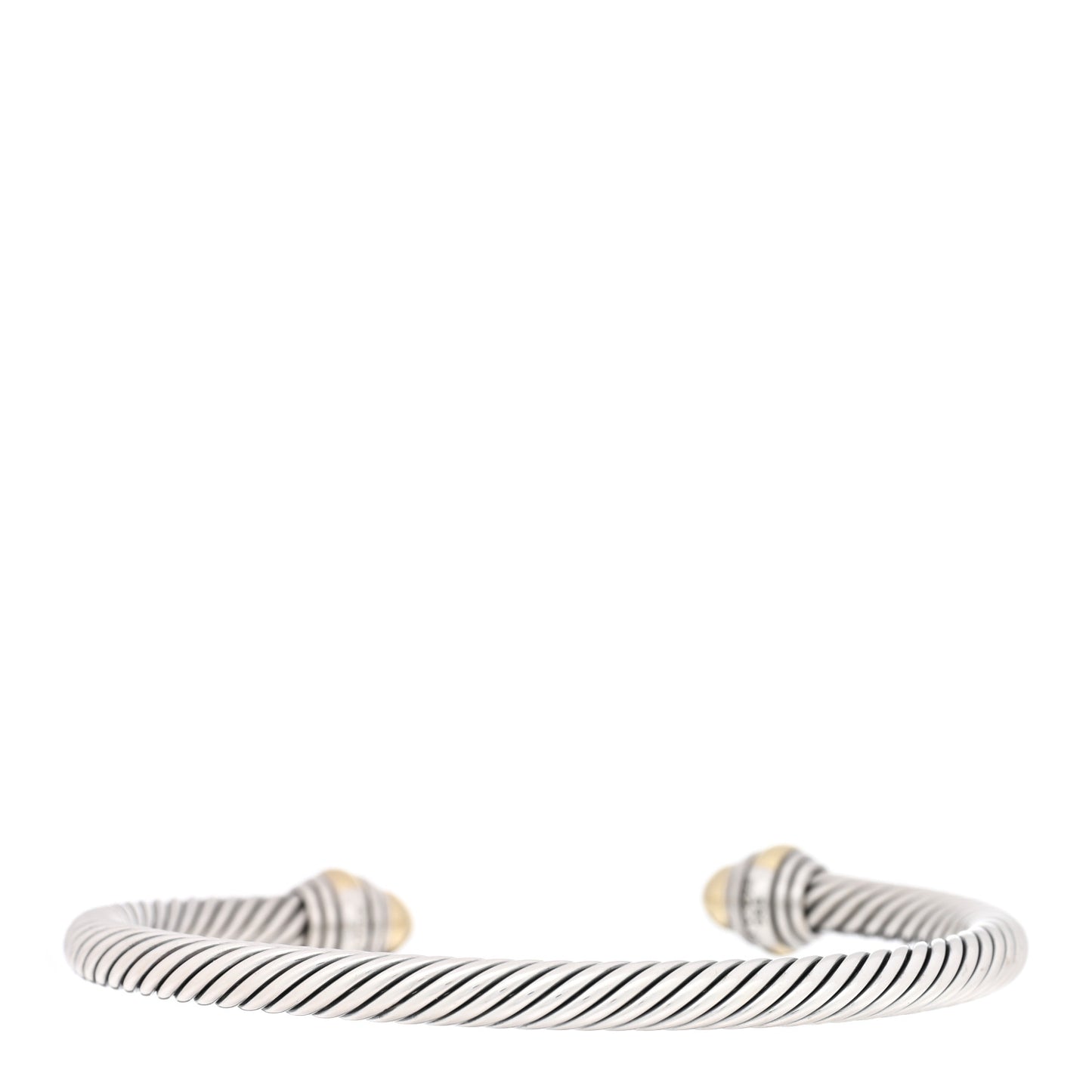Sterling Silver 14K Yellow Gold 5mm Cable Classics Dome Bracelet