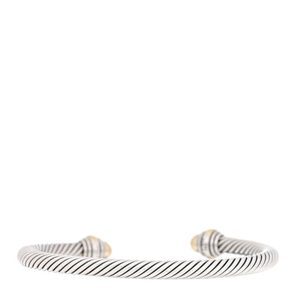 David Yurman Sterling Silver 14K Yellow Gold 5mm Cable Classics Dome Bracelet 2 of 4