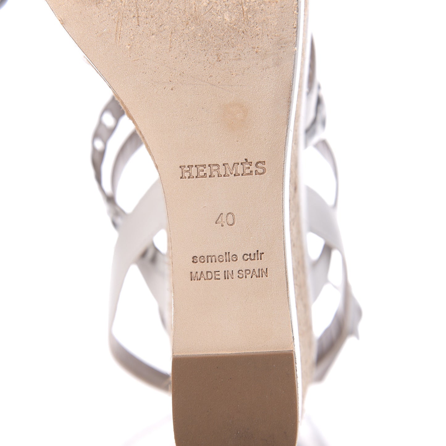 Metallic Nappa Amarres Wedge Espadrille 40 White Gris Argente