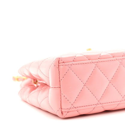 Chanel Shiny Aged Calfskin Quilted Nano Kelly Shopper Coral Pink 9 of 10