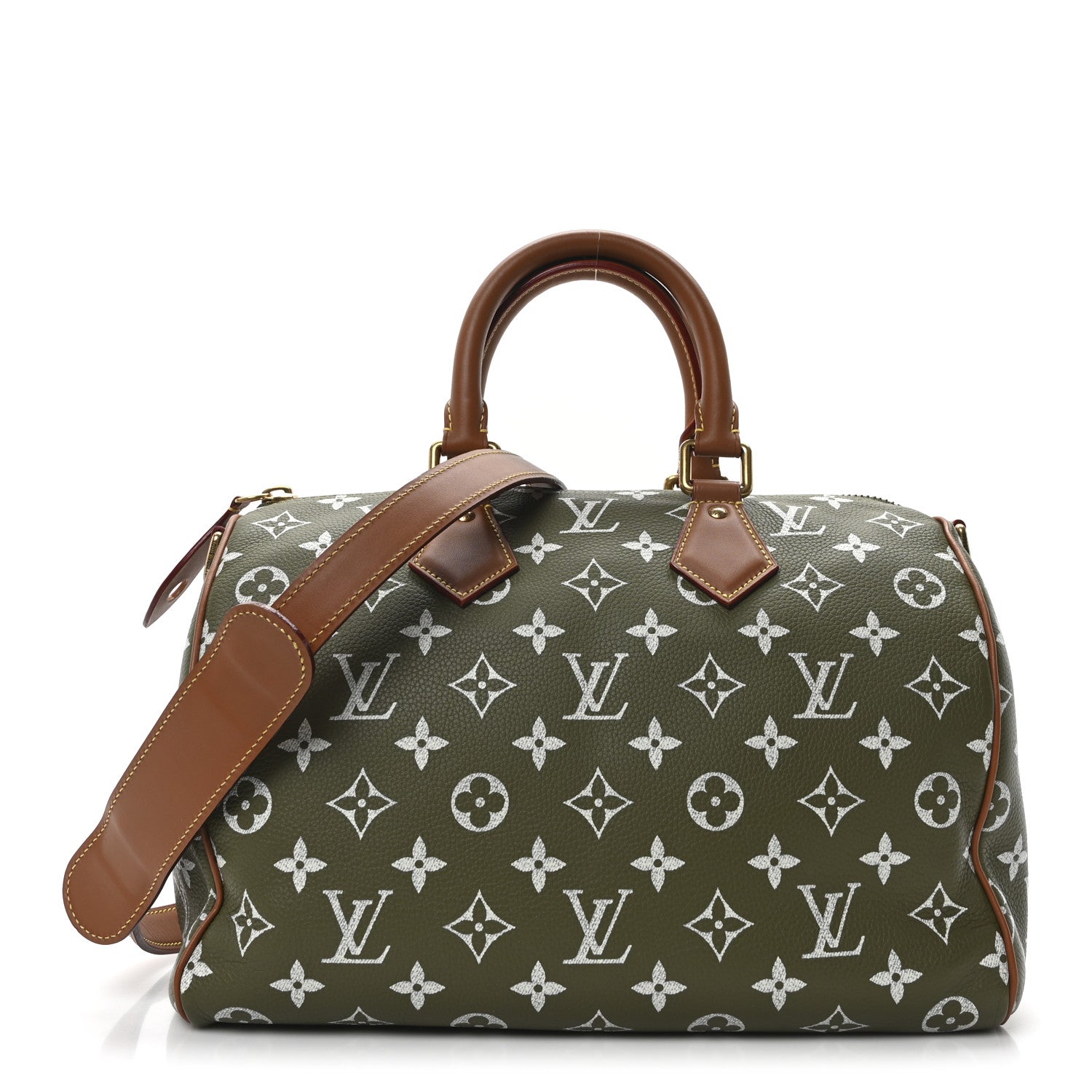 Louis Vuitton Calfskin Monogram Speedy P9 Bandouliere 30 Green Sancha 1 of 12