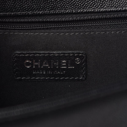Chanel Caviar Chevron Quilted New Medium Boy Flap Black 6 of 9