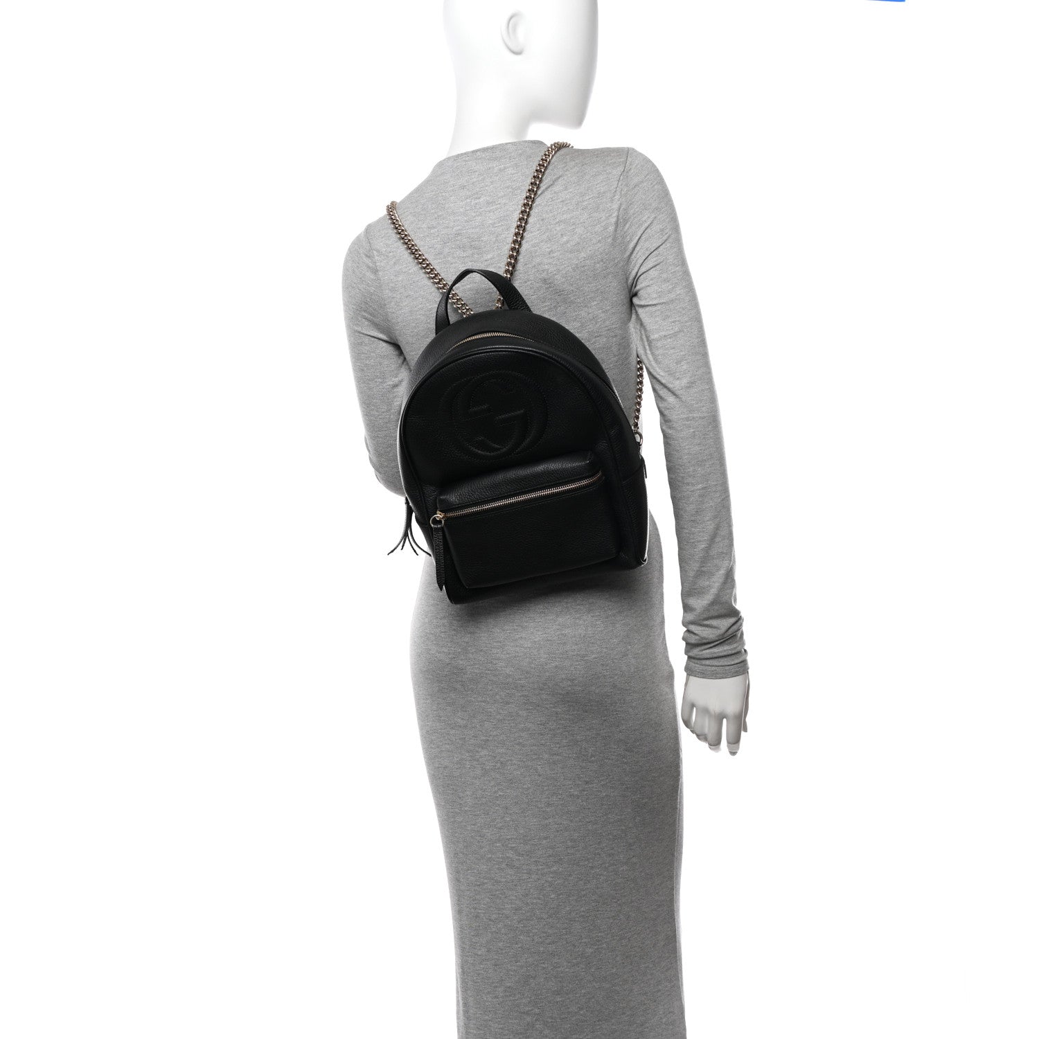 Gucci Pebbled Calfskin Soho Chain Backpack Black 2 of 13