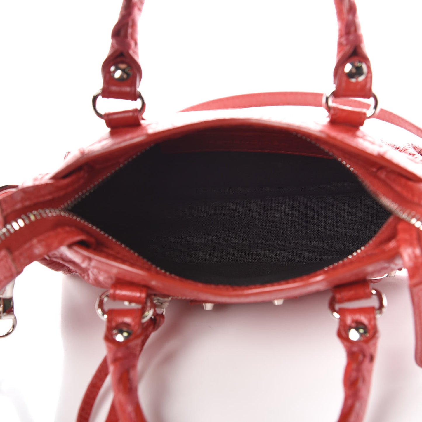 Agneau Classic Silver Hardware Nano City Rouge Groseille