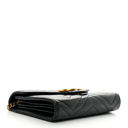 Gucci Calfskin Matelasse GG Marmont Chain Wallet Black 4 of 10