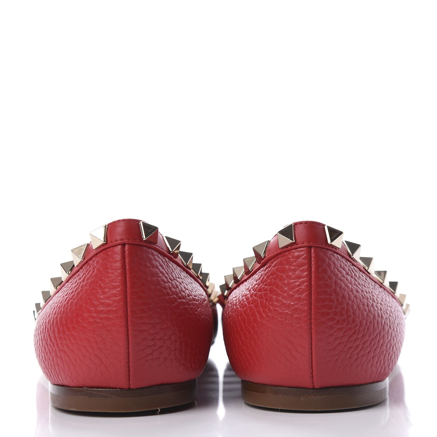 Valentino Garavani Pebbled Calfskin Rockstud Ballerina Flats 40 Rock Pink 7 of 12