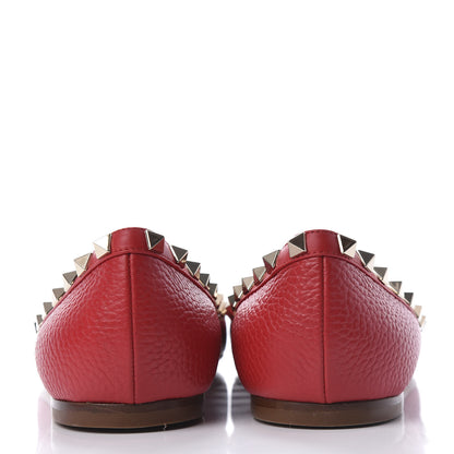 Valentino Garavani Pebbled Calfskin Rockstud Ballerina Flats 40 Rock Pink 7 of 12