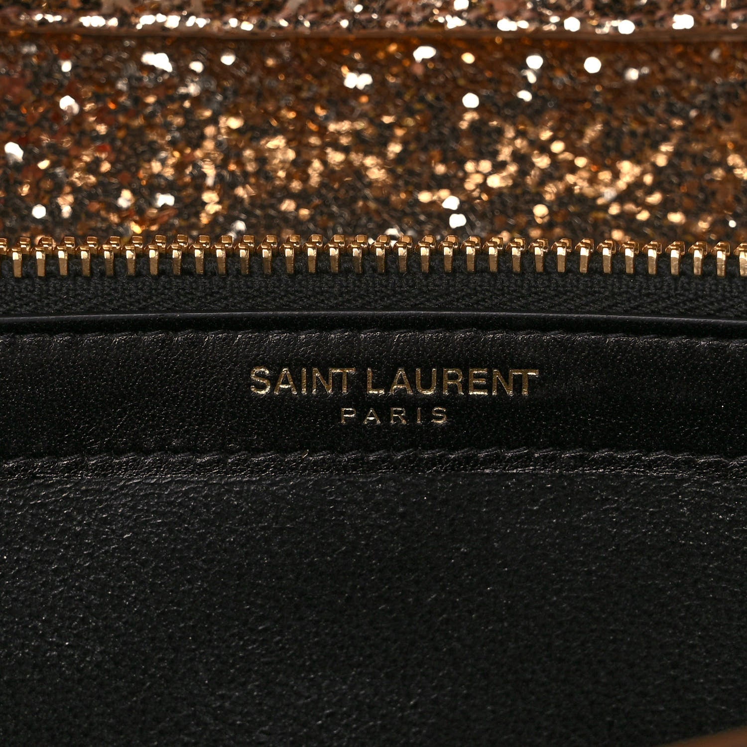Saint Laurent Glitter Galactica Monogram Chain Wallet Platino 5 of 8
