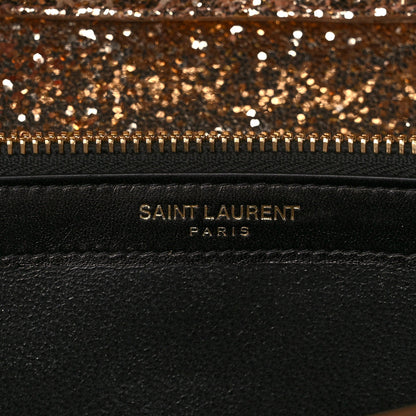 Saint Laurent Glitter Galactica Monogram Chain Wallet Platino 5 of 8