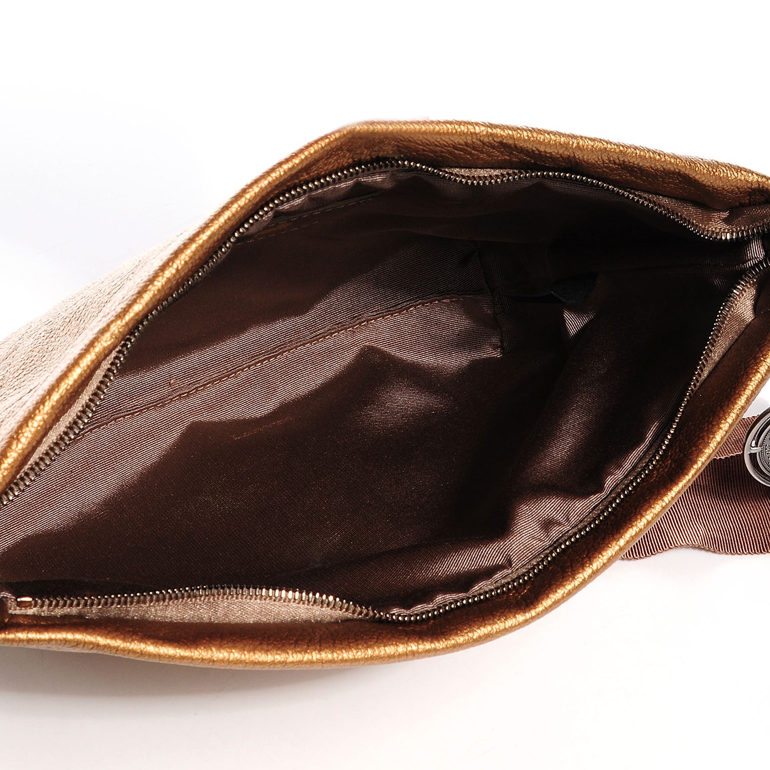 Lanvin Metallic Sheepskin Quilted Pouch Bronze 4 of 9