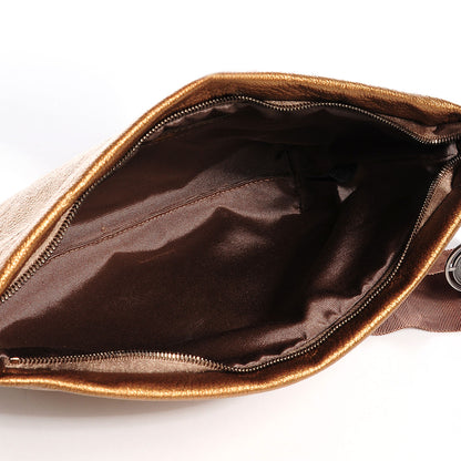Lanvin Metallic Sheepskin Quilted Pouch Bronze 4 of 9