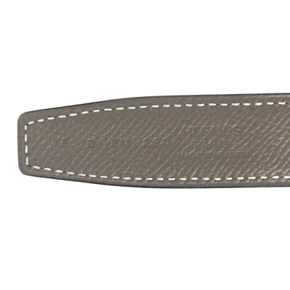 Hermes Swift Epsom 24mm Mini Constance H Belt 75 Black Etoupe 5 of 5