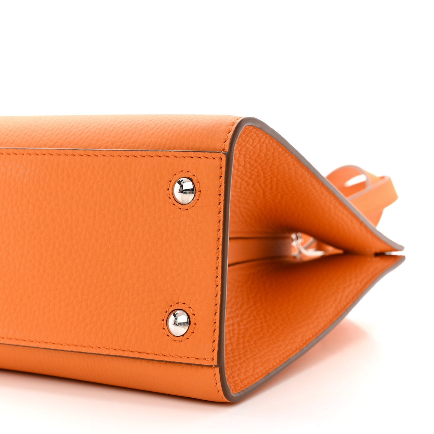 Grainy Calfskin Mini Frances Tote Orange
