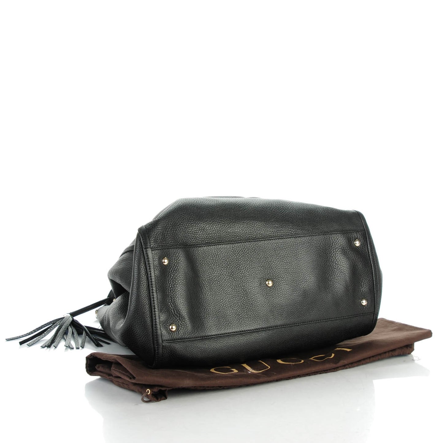 Pebbled Calfskin Large Soho Shoulder Bag Black
