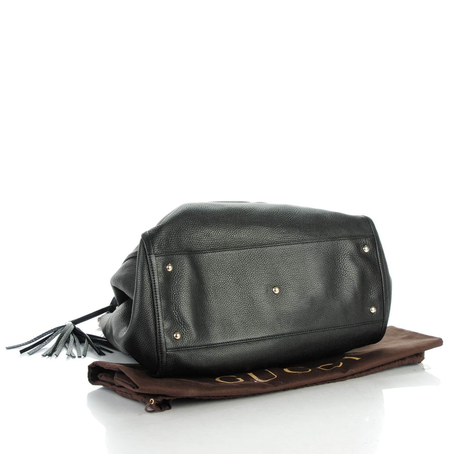 Gucci Pebbled Calfskin Large Soho Shoulder Bag Black 4 of 7
