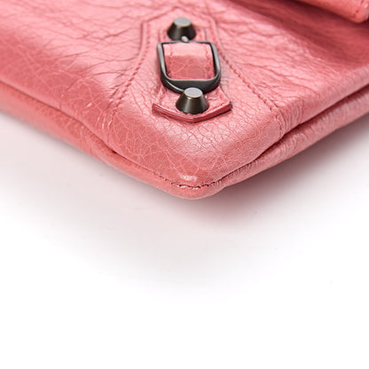 Balenciaga Agneau Classic Hardware Envelope Clutch Rose Bonbon 6 of 9