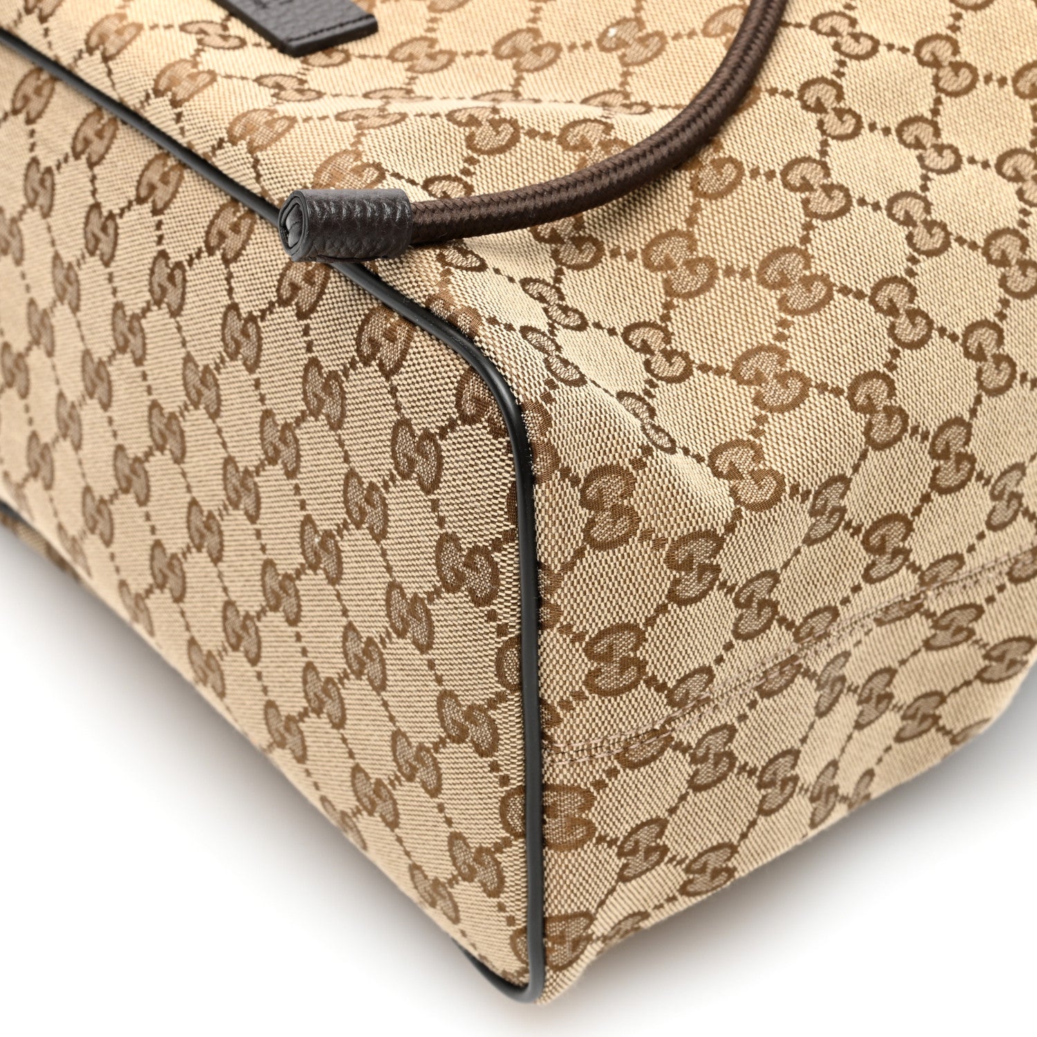 Gucci Monogram Dollar Calfskin O Drawstring Backpack Beige Ebony Testa di Moro Dark Chocolate 10 of 10