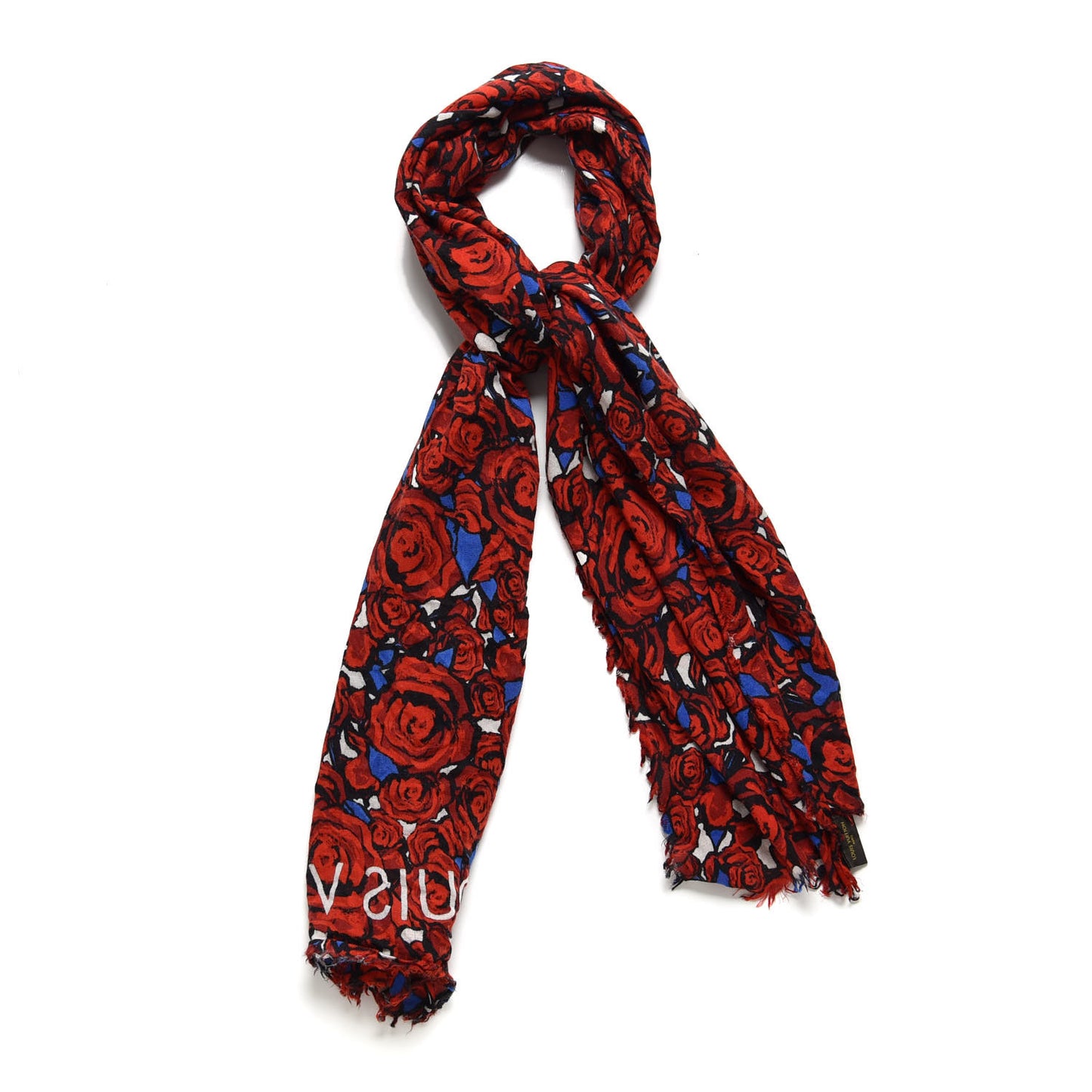 Silk Wool Cashmere Rock'n'Roses Stole Red