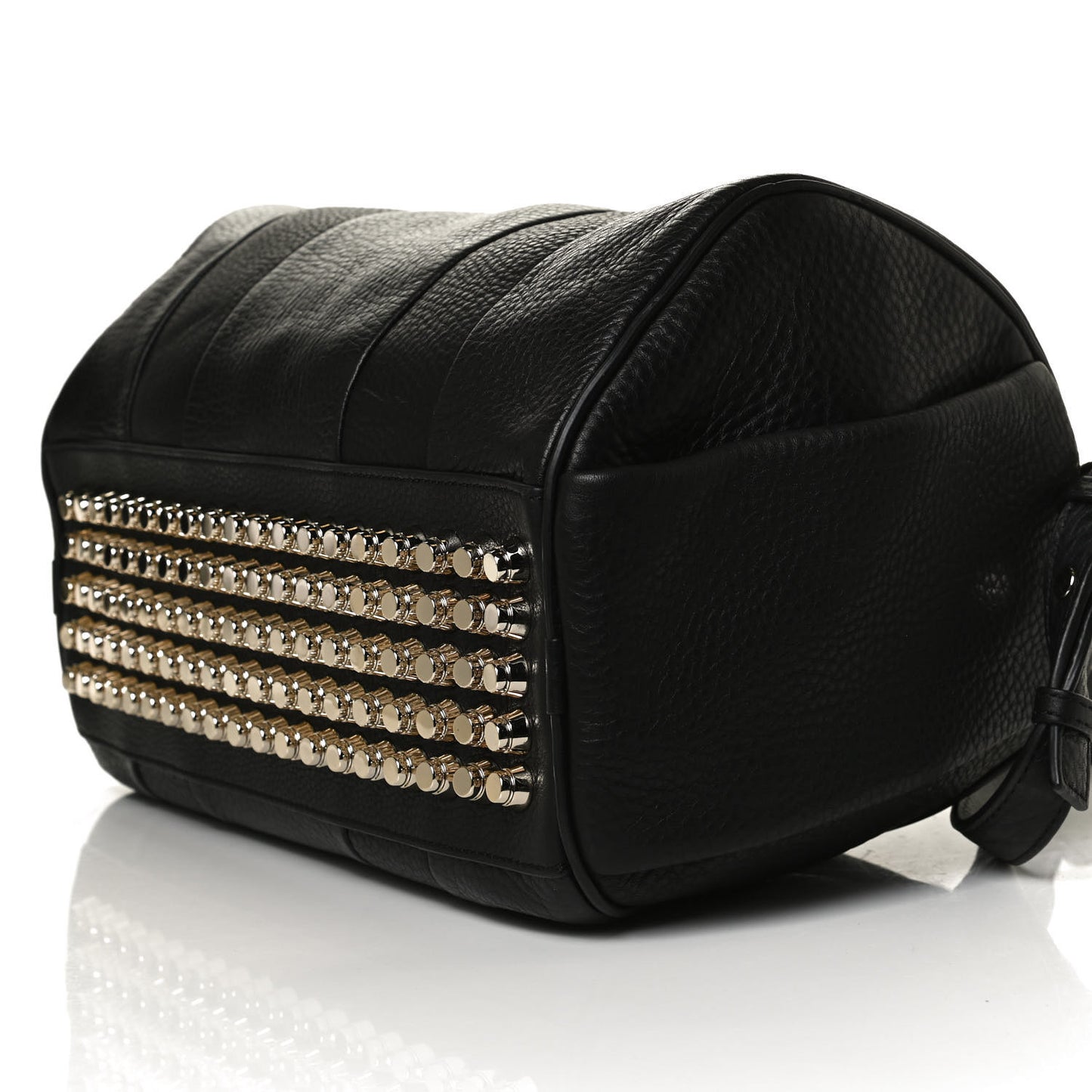 Pebbled Lambskin Rocco Black Pale Gold Hardware