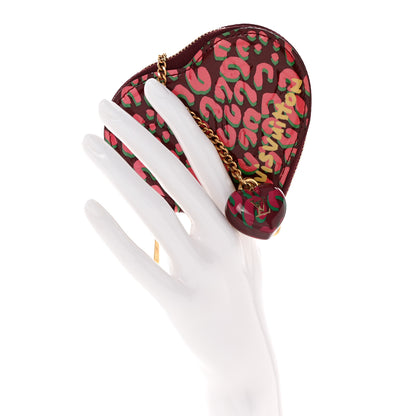 Louis Vuitton Vernis Leopard Coeur Heart Coin Purse Rouge Fauviste 2 of 6