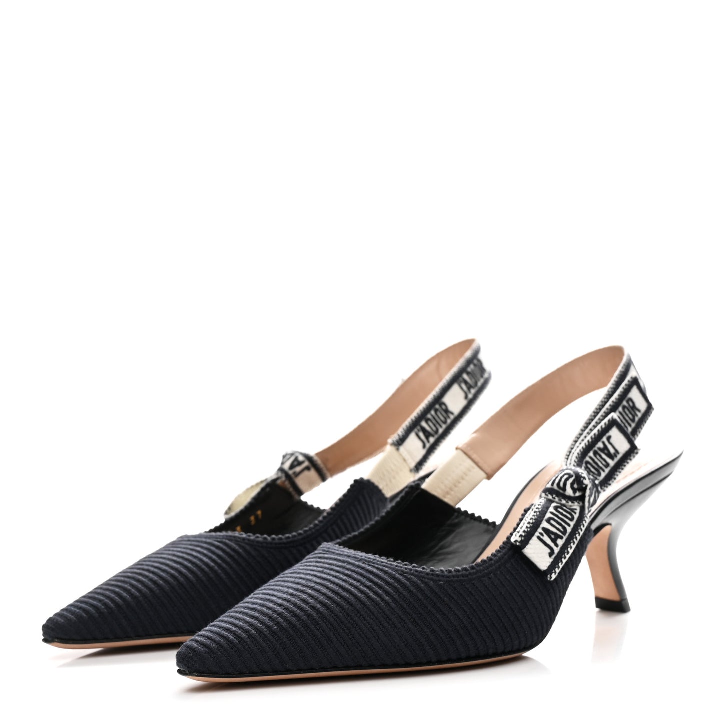 Technical Canvas Ribbon J Adior Slingback 65mm Pumps 37 Deep Blue