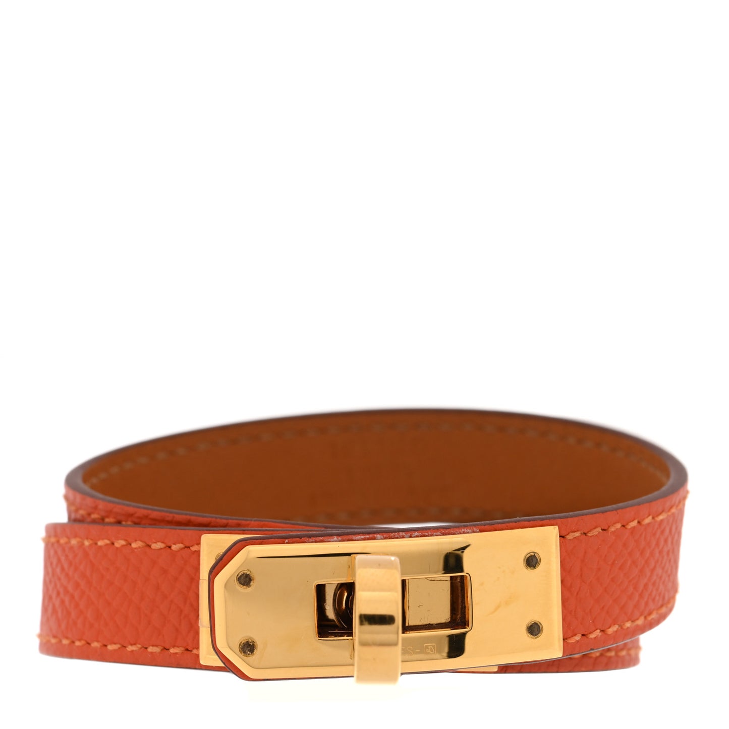 Epsom Kelly Double Tour Bracelet S Orange