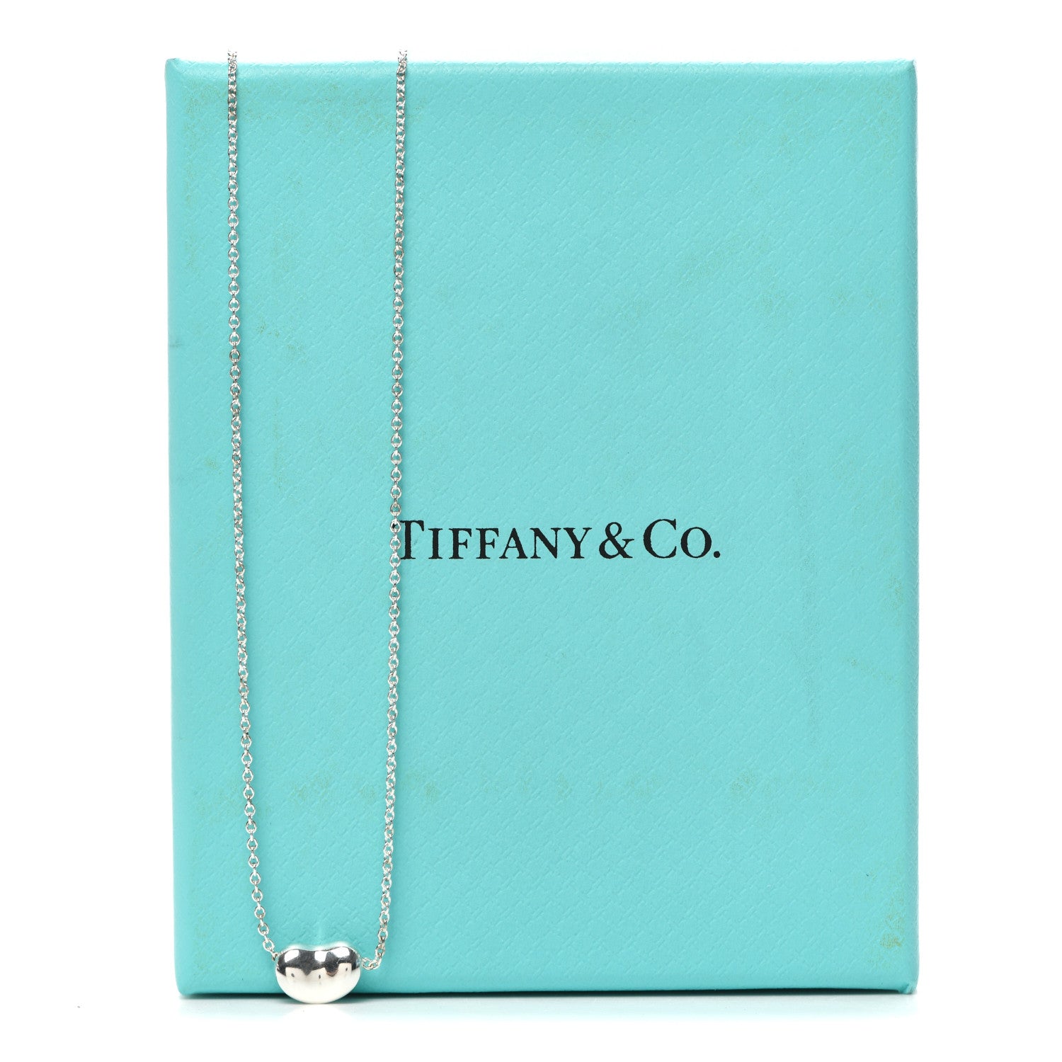 Tiffany Sterling Silver 9mm Elsa Peretti Bean Pendant Necklace