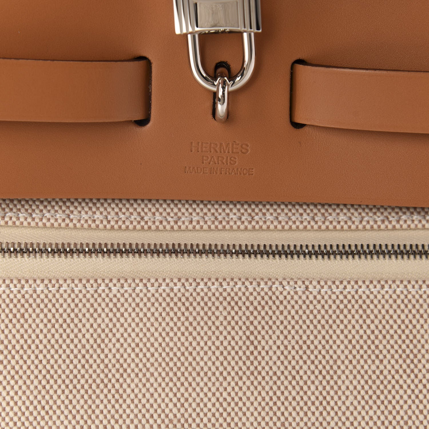 Hermes Vache Hunter Toile Pegase Pop Herbag Zip Retourne 31 PM Capucine Ecru 9 of 11