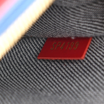 Louis Vuitton Denim Damier Monogram Patchwork Multi Pochette Accessories Blue Rouge 8 of 12