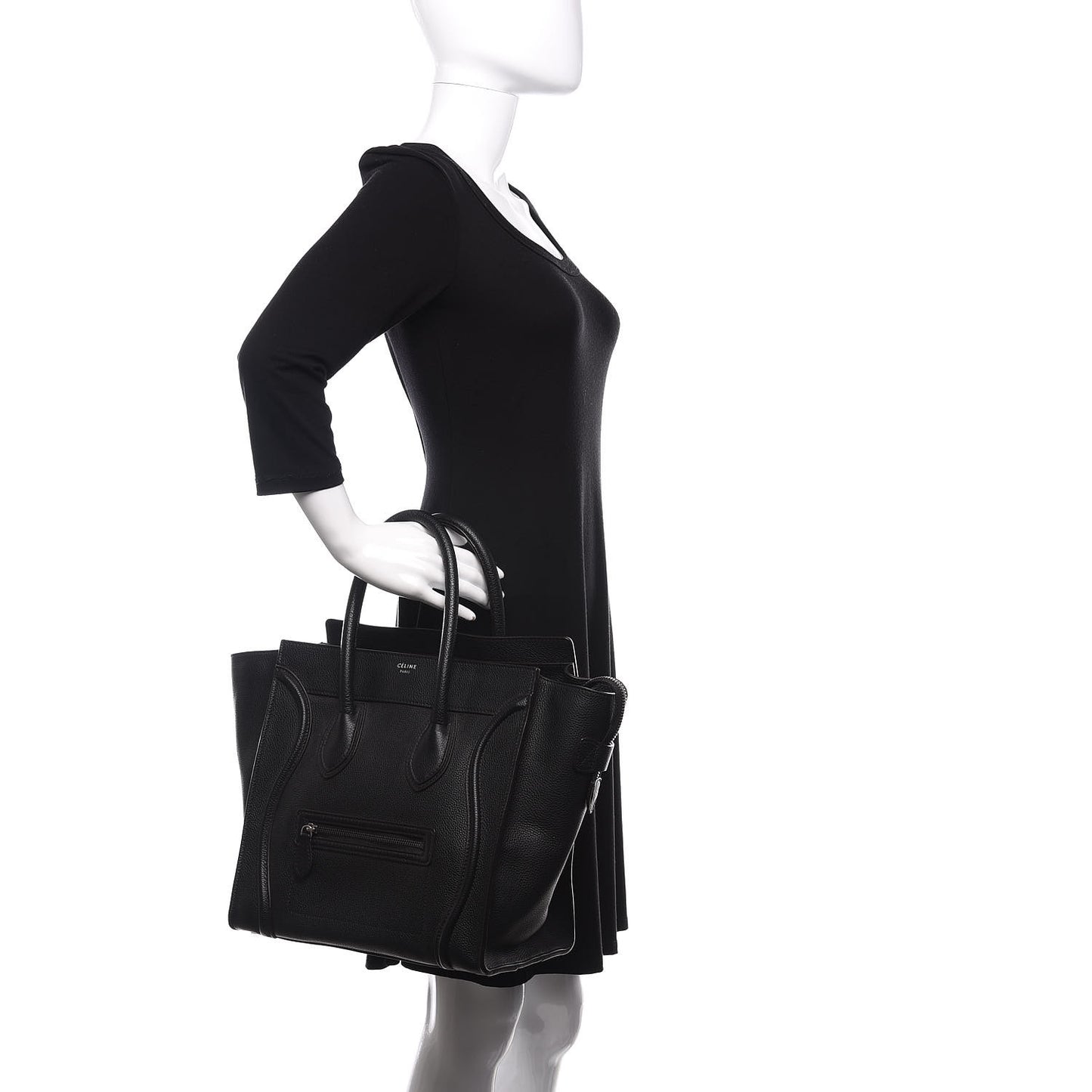 Drummed Calfskin Mini Luggage Black
