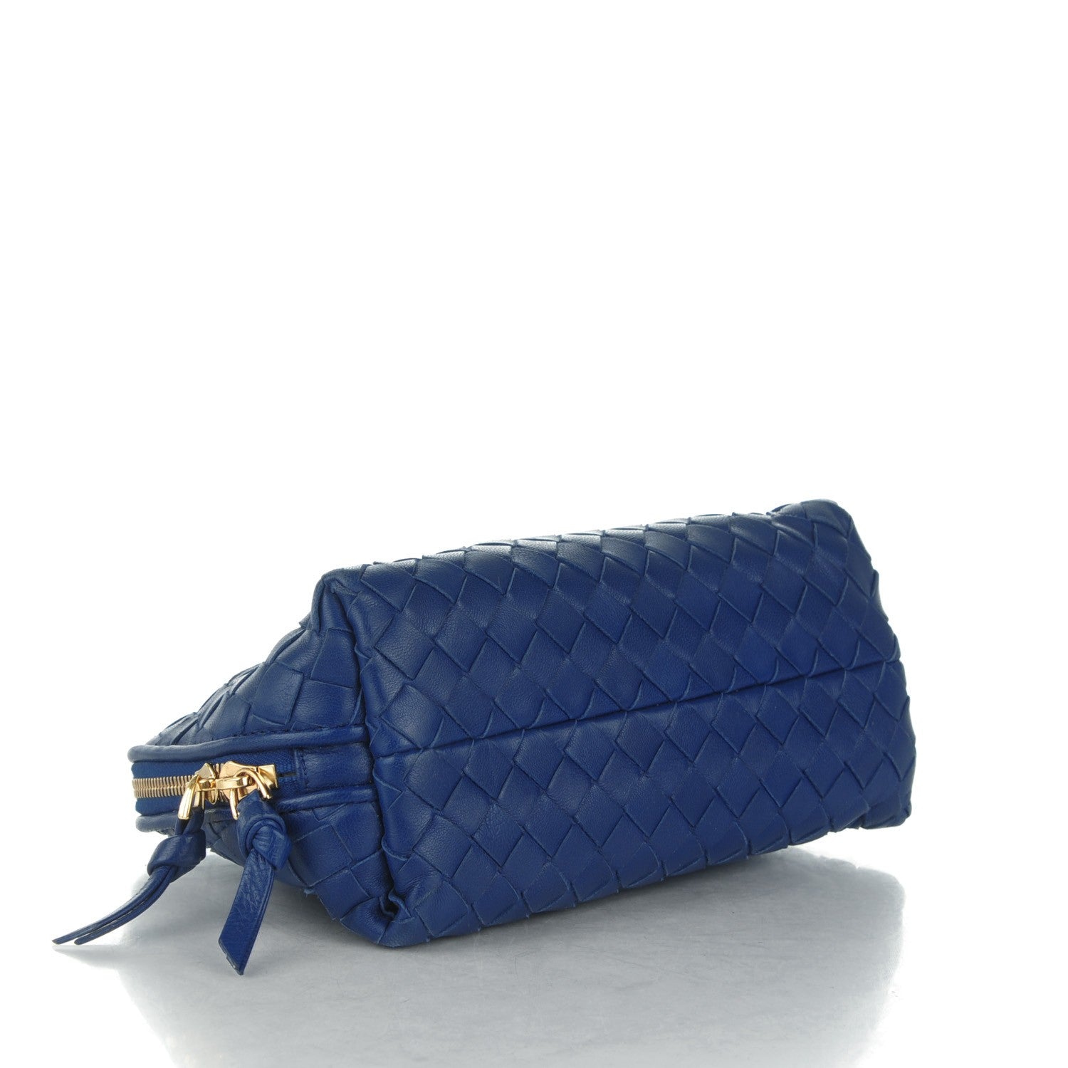 Bottega Veneta Nappa Intrecciato Cosmetic Case Cobalt 4 of 10