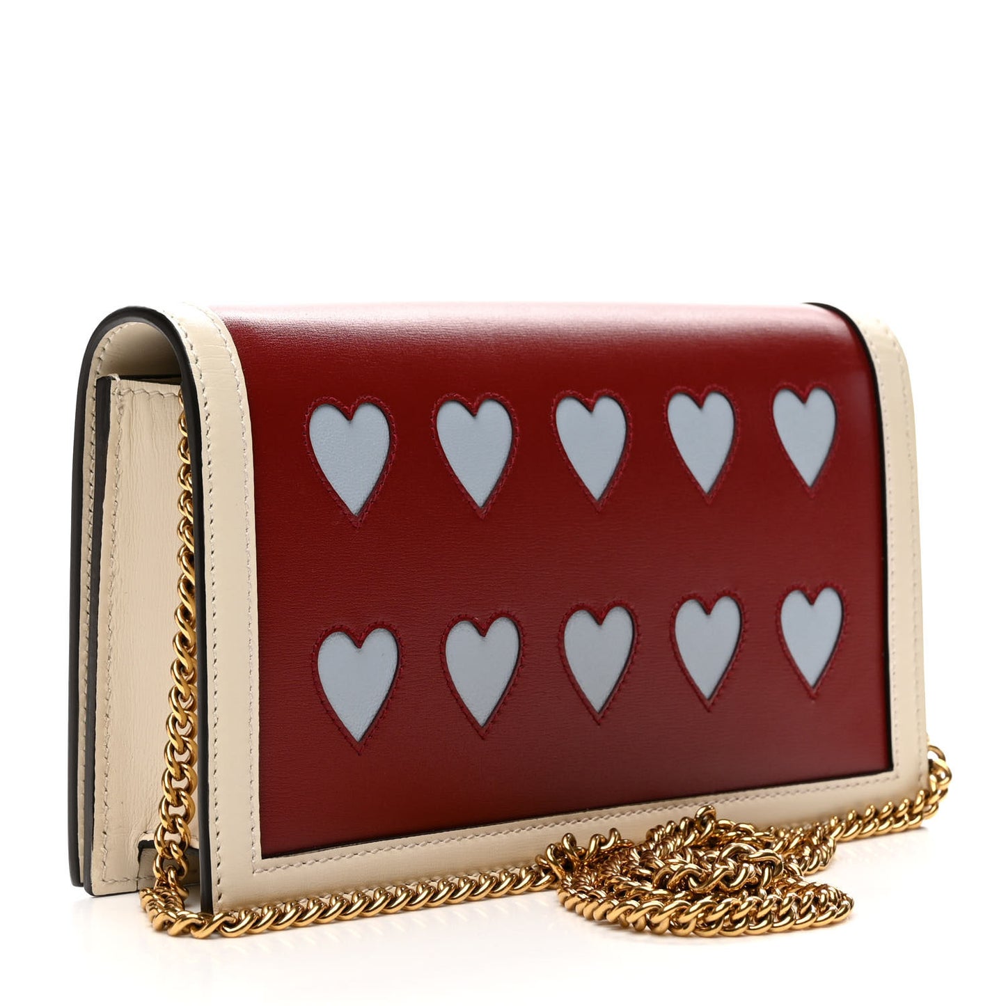 Calfskin Lovelight Mini Diana Chain Bag Mystic White Red