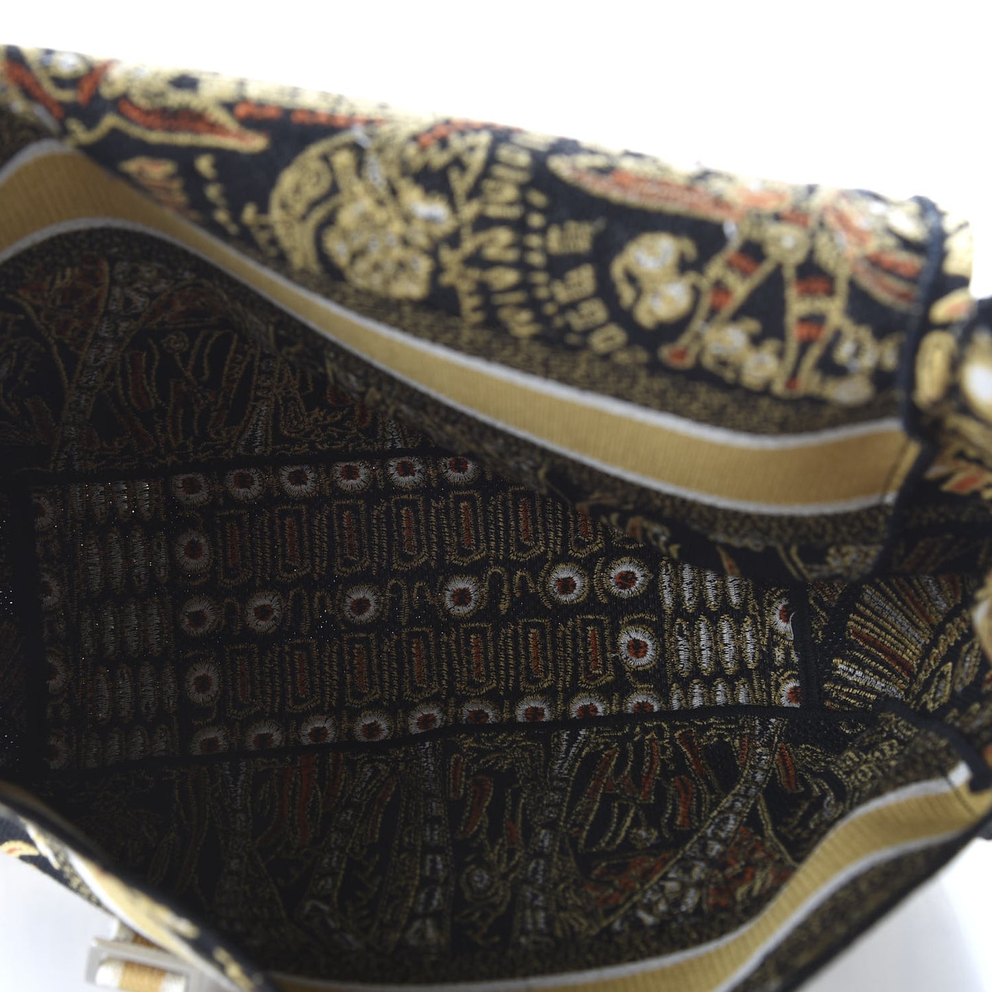 Canvas Embroidered Animals Giraffe Diorcamp Messenger Brown Multicolor