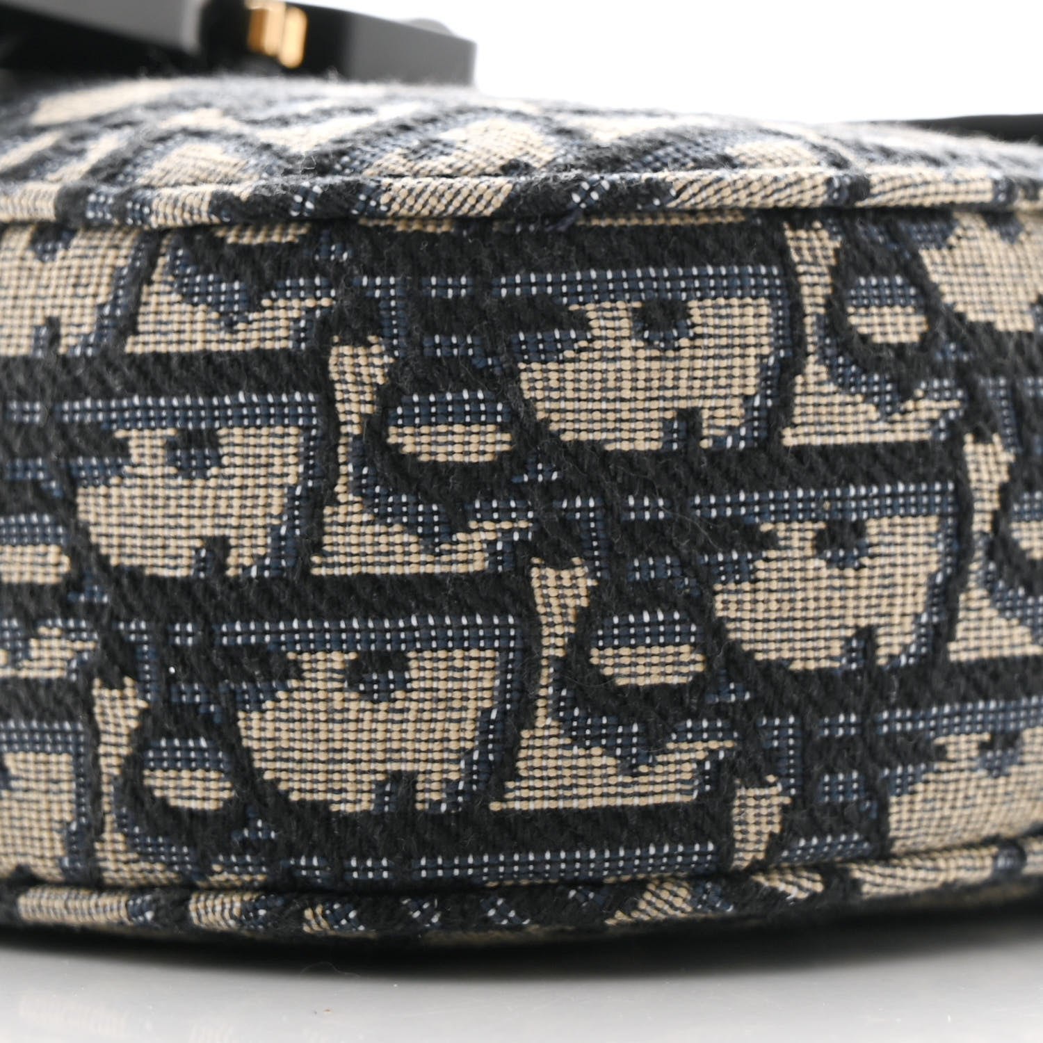 Christian Dior Grained Calfskin Oblique Mini Saddle Messenger Bag With Flap Beige Black 10 of 10