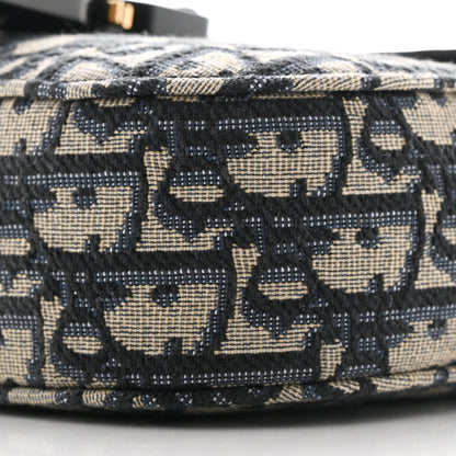 Christian Dior Grained Calfskin Oblique Mini Saddle Messenger Bag With Flap Beige Black 10 of 10