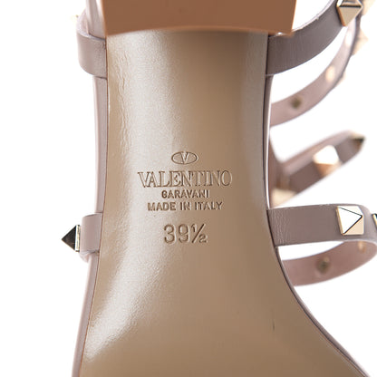 Valentino Garavani Calfskin Rockstud 60mm City Sandals 39.5 Poudre 6 of 7