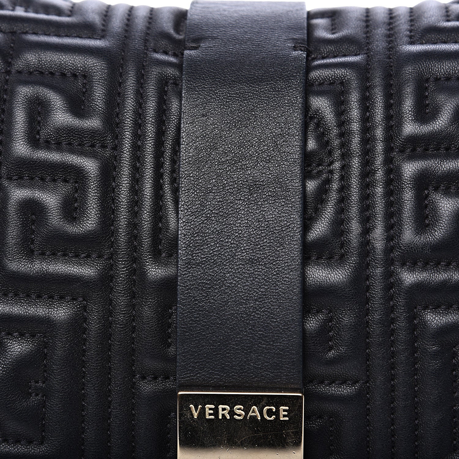 Versace Nappa Ricamo Quilted The Greek Shoulder Bag Black 10 of 10