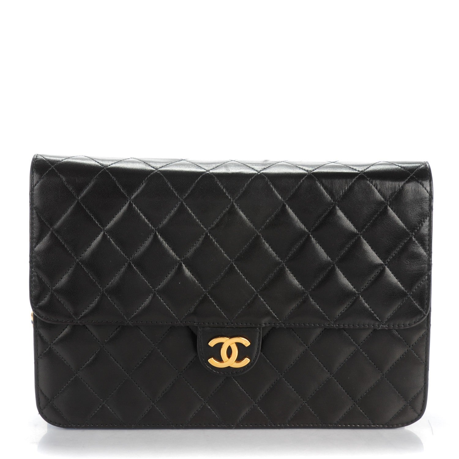 Chanel Lambskin Quilted Medium Single Flap Black 1 of 9