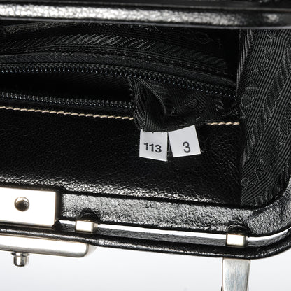 Prada Goatskin Cerniera Doctor Bag Black 6 of 8