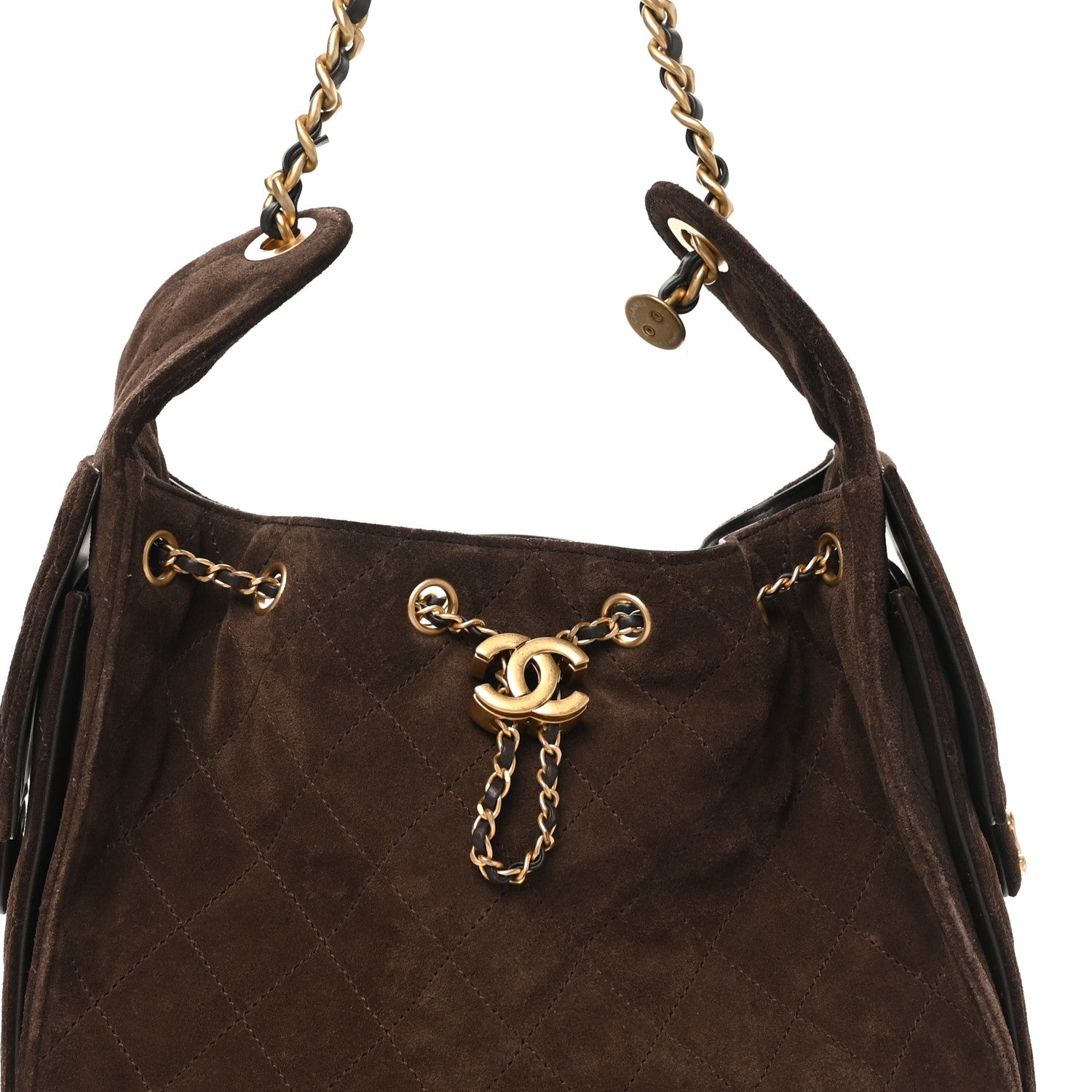 Chanel Suede Quilted Small Chanel 25 Handbag Dark Brown 8 of 11