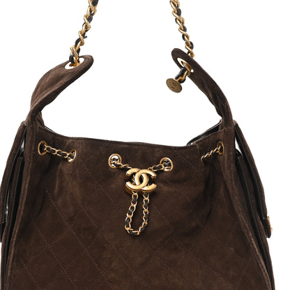 Chanel Suede Quilted Small Chanel 25 Handbag Dark Brown 8 of 11