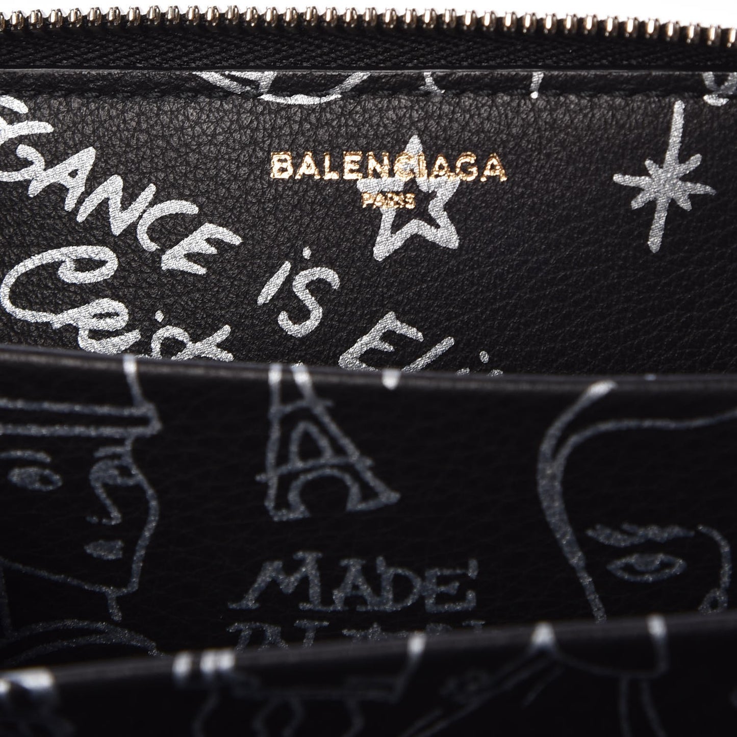 Calfskin Printed Tattoo Card Case Black