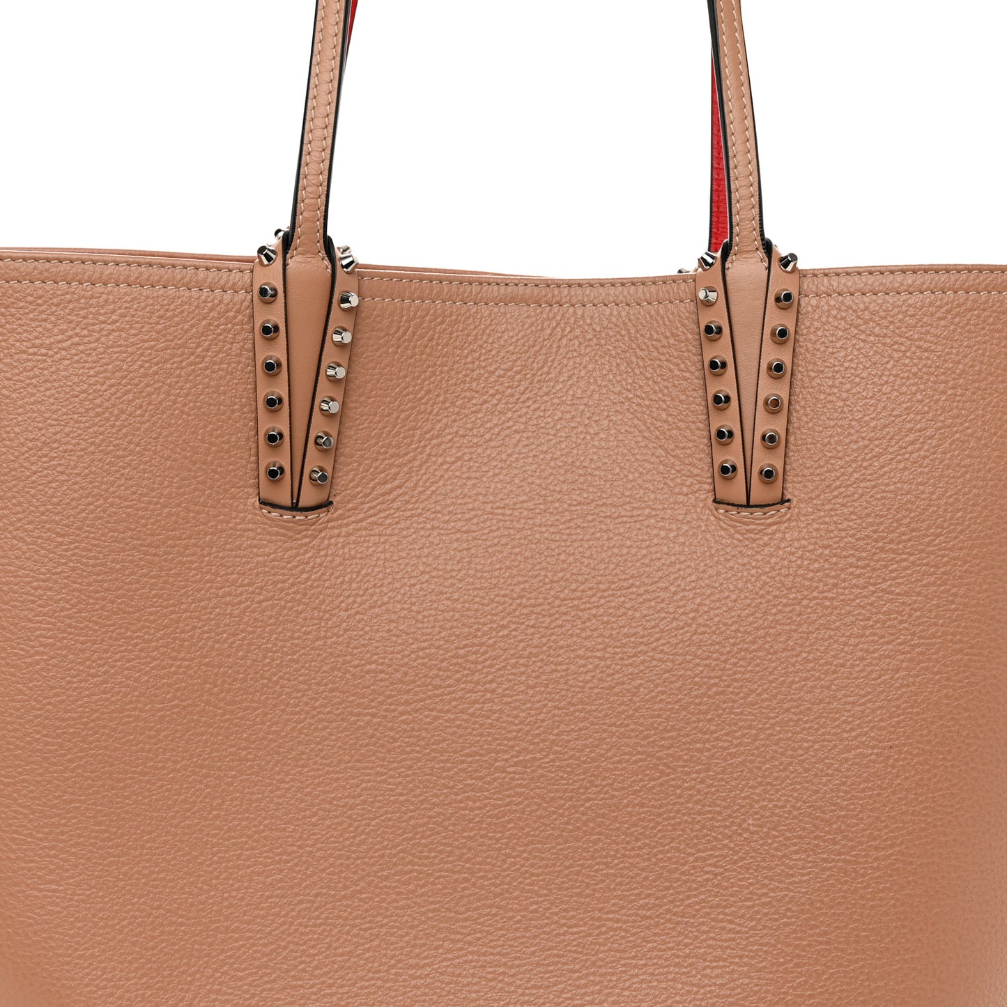 Calfskin Spikes East West Cabata Tote Nude