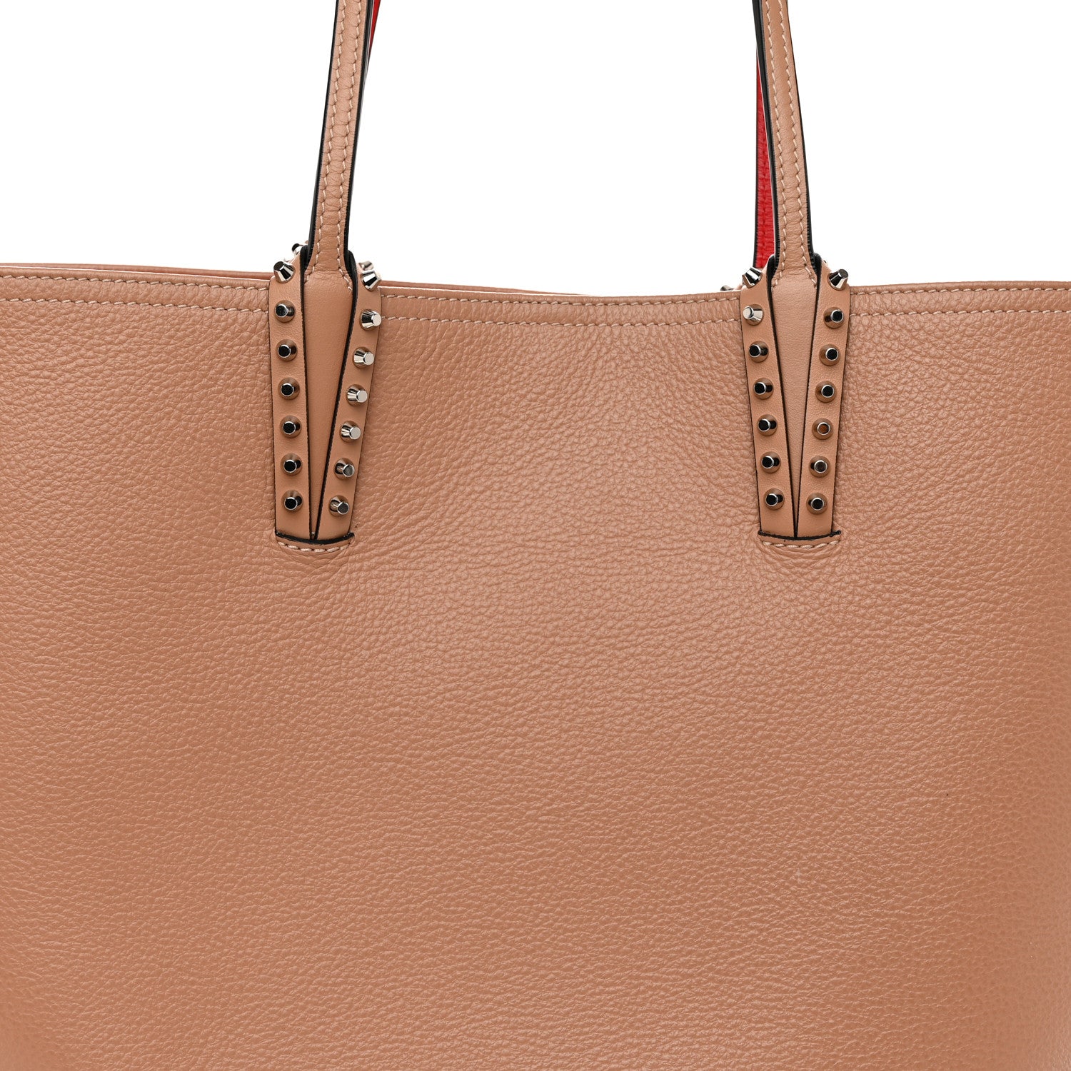 Christian Louboutin Calfskin Spikes East West Cabata Tote Nude 8 of 12