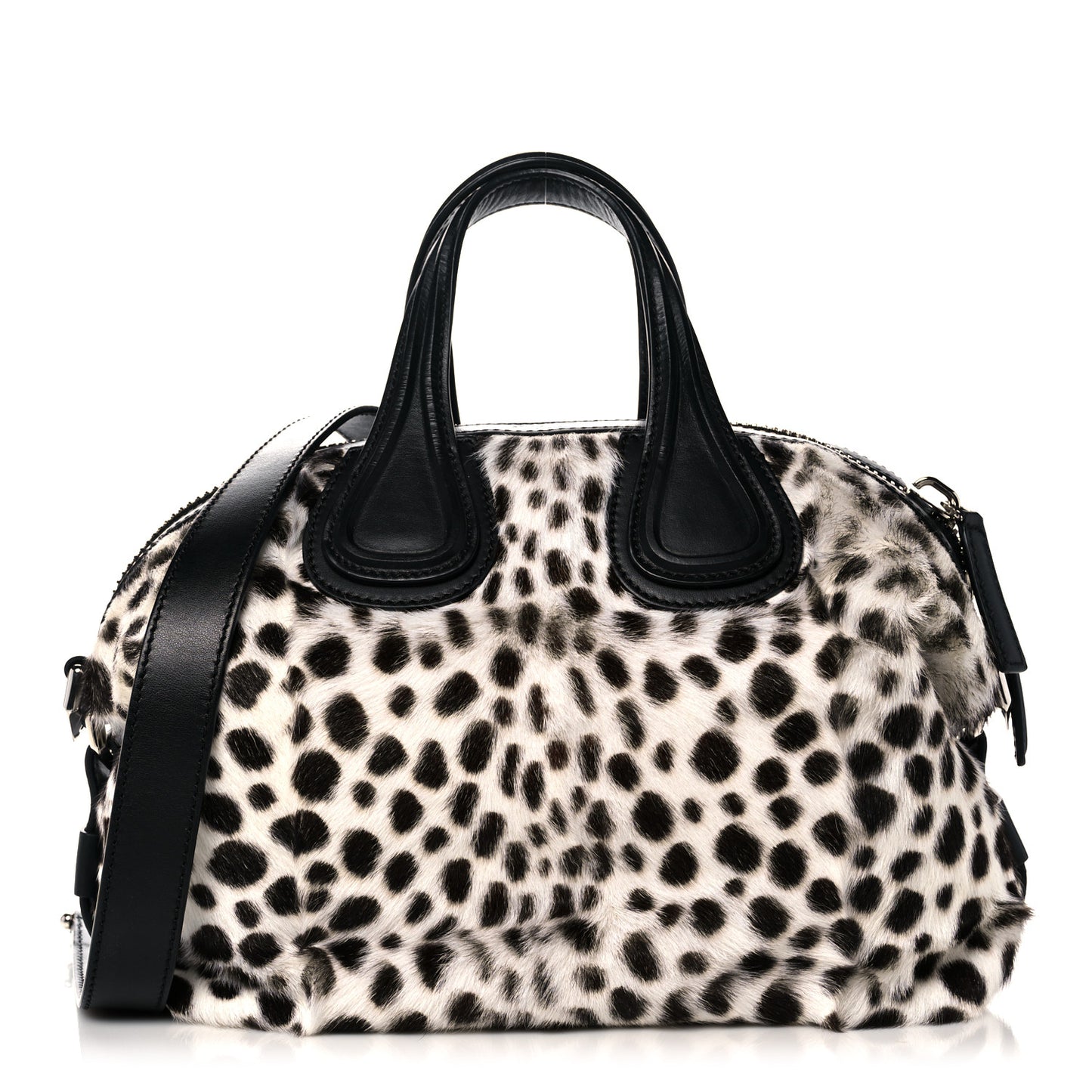 Calf Hair Dalmatian Print Small Nightingale White Black
